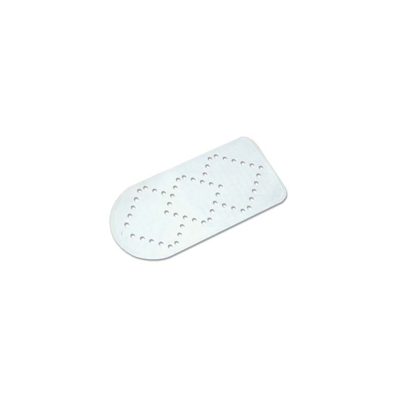 TAPPETO ANTISCIVOLO X VASCA GOMMA BIANCO+VENTOSE CM 36X73