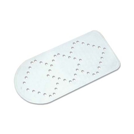 TAPPETO ANTISCIVOLO X VASCA GOMMA BIANCO+VENTOSE CM 36X73