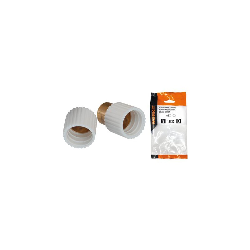 MENSOLINA REGGIPIANO DA AVVITARE SELF WORKIT OTTONE/GOMMA BIANCA MM 12X12 PZ 10