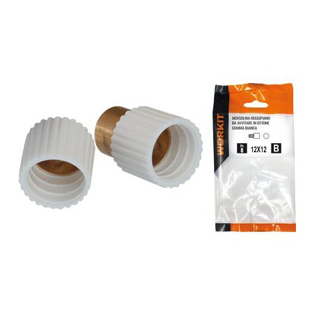 MENSOLINA REGGIPIANO DA AVVITARE SELF WORKIT OTTONE/GOMMA BIANCA MM 12X12 PZ 10
