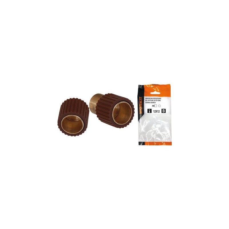 MENSOLINA REGGIPIANO DA AVVITARE SELF WORKIT OTTONE/GOMMA NOCE MM 12X12 PZ 10