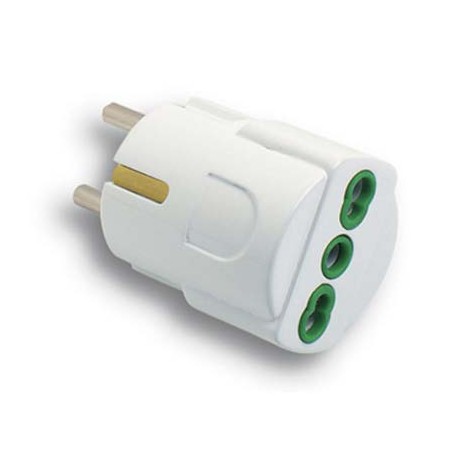 ADATTATORE SCHUKO-16A BIPASSO FME BIANCO 2P+T