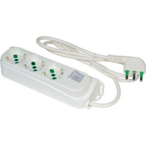 MULTIPRESA BIPASSO SCHUKO + INT.LUM RETAIL FME BIANCO POSTI 3 2P+T 16A NÂ°XMMQ 3